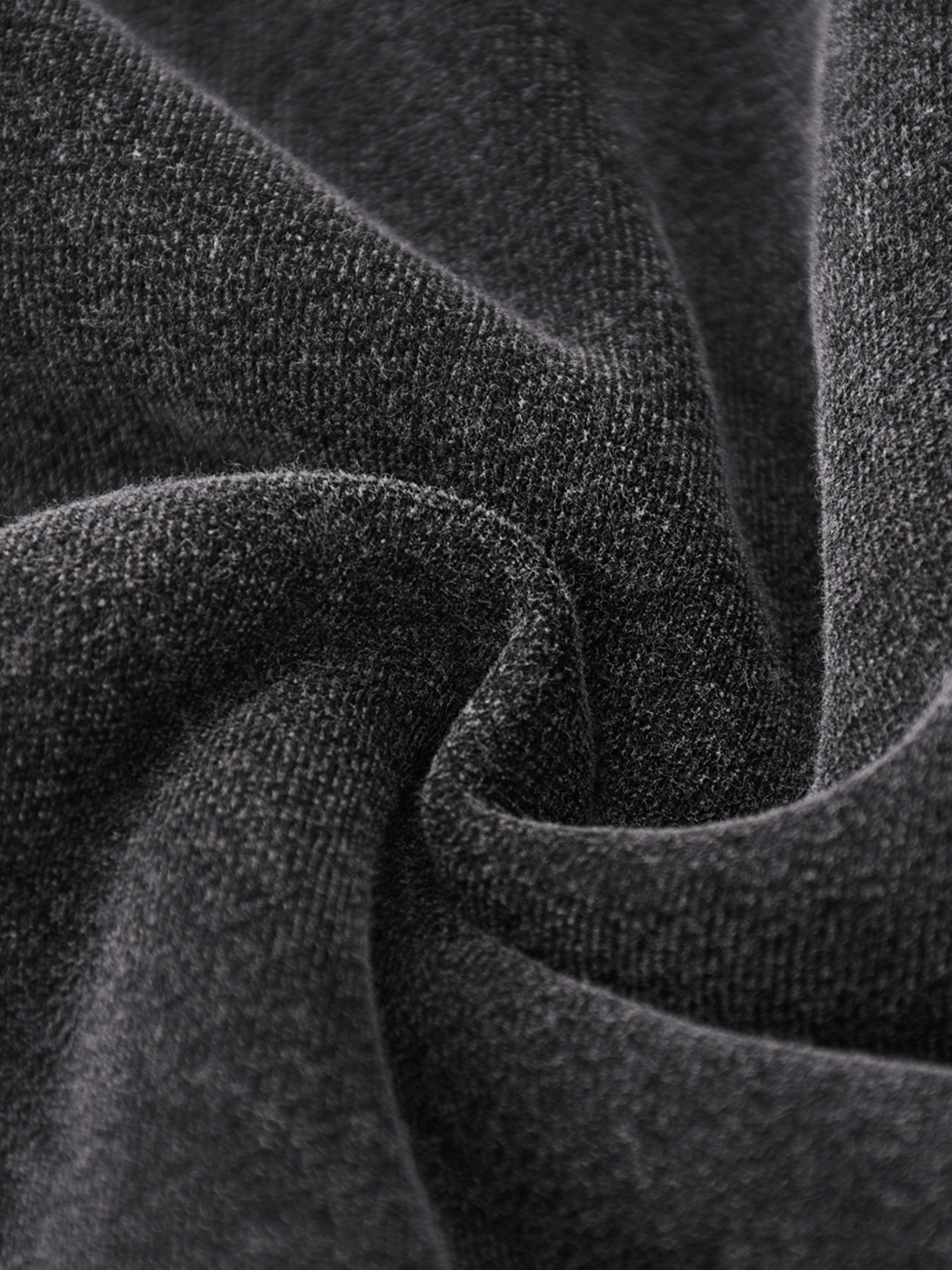 Fabric detail of Genzerz Boxy Zip-Up Hoodie – soft fleece vintage washed black cotton blend