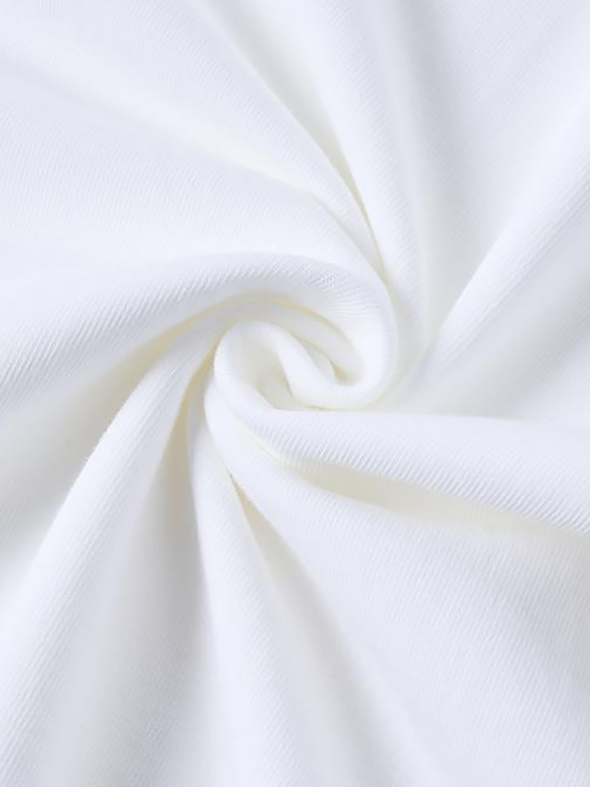 White premium cotton material twisted in a swirl showing stretch and softness.