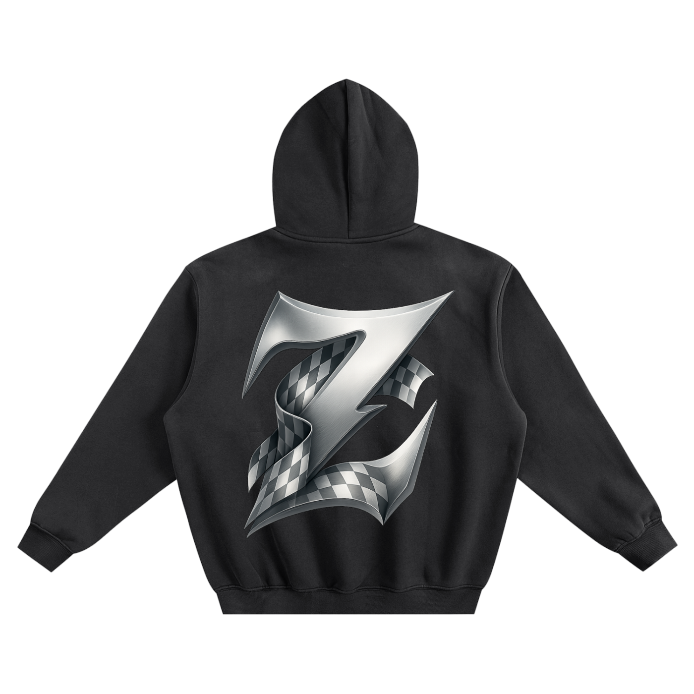 Genzerz Racer Z Hoodie – oversized black hoodie with large lightning Z graphic on back