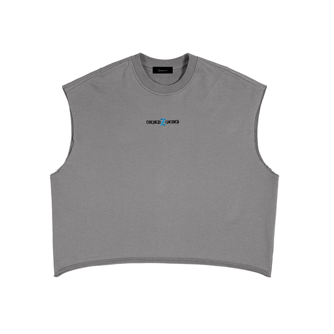 Genzerz Z Lightning Tank – oversized gray sleeveless shirt with small logo lightning Z genzerz
